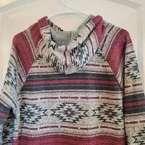 𝅺Carbon Men’s Hoodie Aztec Southwest Tribal Multicolor Pocket - Picture 9 of 10
